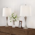 Hastings Home Hastings Home Flared Table Lamps- Set of 2, Silver 699859XYP